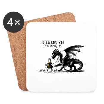 Juste une fille qui aime les dragons - Dessous de verre (lot de 4) - blanc - Devant