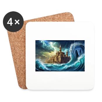 creepy mythical places – doom of Atlantis - Coasters (set of 4) - white - Front
