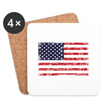 DRAPEAU DE L’AMÉRIQUE rétro - Dessous de verre (lot de 4) - blanc - Devant