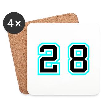 28 number symbol - Coasters (set of 4) - white - Front