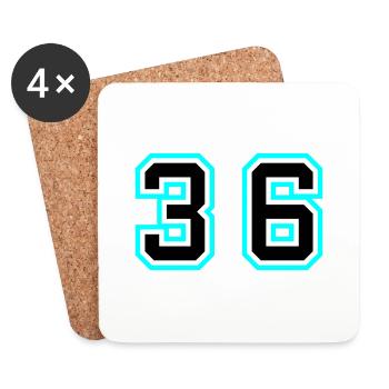 36 Number Symbol - Coasters (set of 4) - white - Front