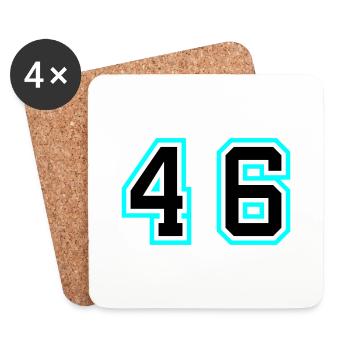 46 Symbole numérique - Dessous de verre (lot de 4) - blanc - Devant