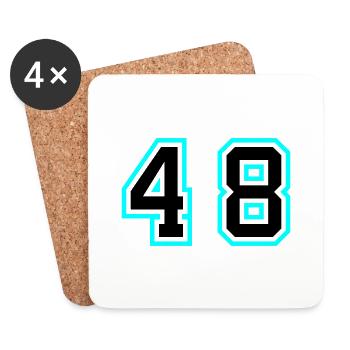 48 Zahl symbol - Untersetzer (4er-Set) - Weiß - Vorne