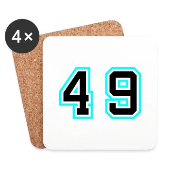 49 Zahl symbol - Untersetzer (4er-Set) - Weiß - Vorne