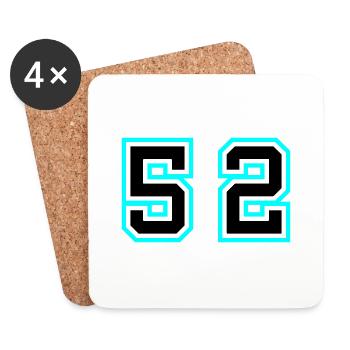 52 Zahl Symbol - Untersetzer (4er-Set) - Weiß - Vorne