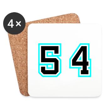 54 Symbole numérique - Dessous de verre (lot de 4) - blanc - Devant