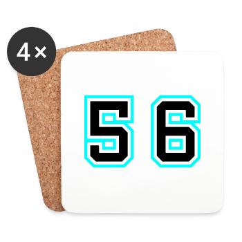 57 Symbole numérique - Dessous de verre (lot de 4) - blanc - Devant