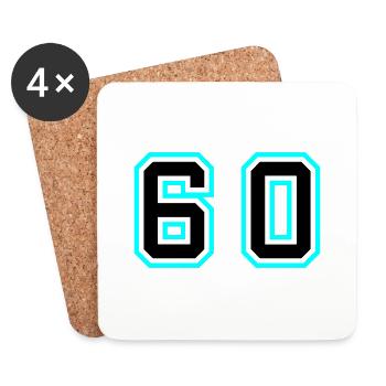 60 Number Symbol - Coasters (set of 4) - white - Front