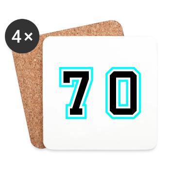 70 Zahl Symbol - Untersetzer (4er-Set) - Weiß - Vorne