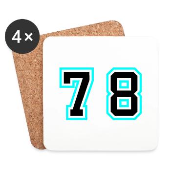 78 Number Symbol - Coasters (set of 4) - white - Front