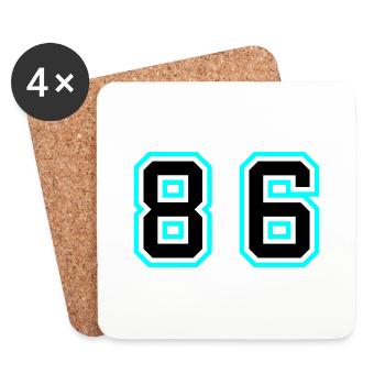 86 Number Symbol - Coasters (set of 4) - white - Front