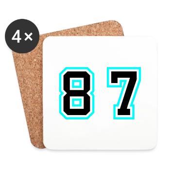 87 Zahl Symbol - Untersetzer (4er-Set) - Weiß - Vorne