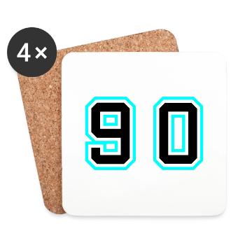 90 Zahl Symbol - Untersetzer (4er-Set) - Weiß - Vorne