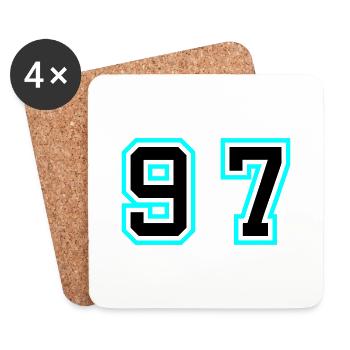 97 Number Symbol - Coasters (set of 4) - white - Front