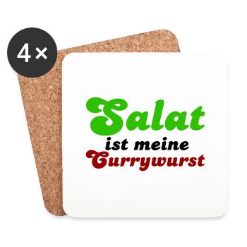 Salat ist meine Currywurst - Coasters (set of 4) - white - Front