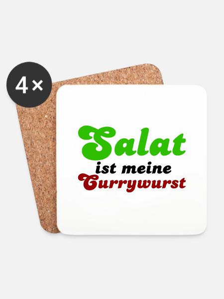 Salat ist meine Currywurst - Coasters (set of 4) - white