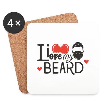 I love my beard 2 - Coasters (set of 4) - white - Front