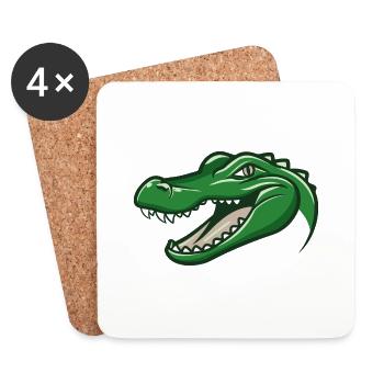 Grotschi the Crocodile - Coasters (set of 4) - white - Front