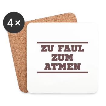 Too lazy to - Coasters (set of 4) - white - Front