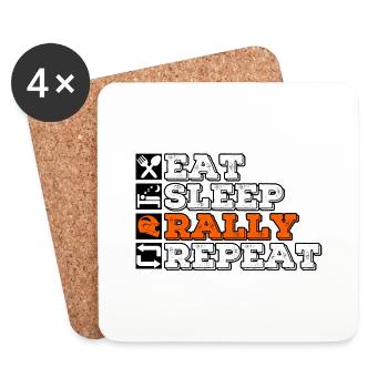 Eat Sleep Rally Repeat - Coasters (set of 4) - white - Front