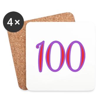 100. 100 JAHRE. 100-JÄHRIGES JUBILÄUM. 100. GEBURTSTAG - Untersetzer (4er-Set) - Weiß - Vorne
