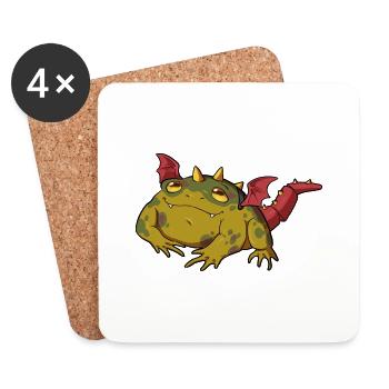 Kröte - Untersetzer (4er-Set) - Weiß - Vorne