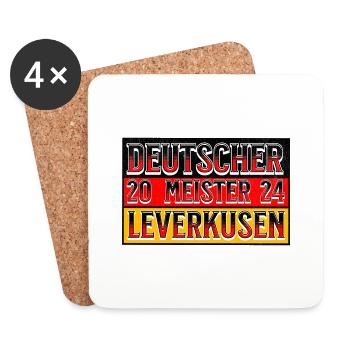 German champion 2024 Leverkusen!! @ Markus - Coasters (set of 4) - white - Front