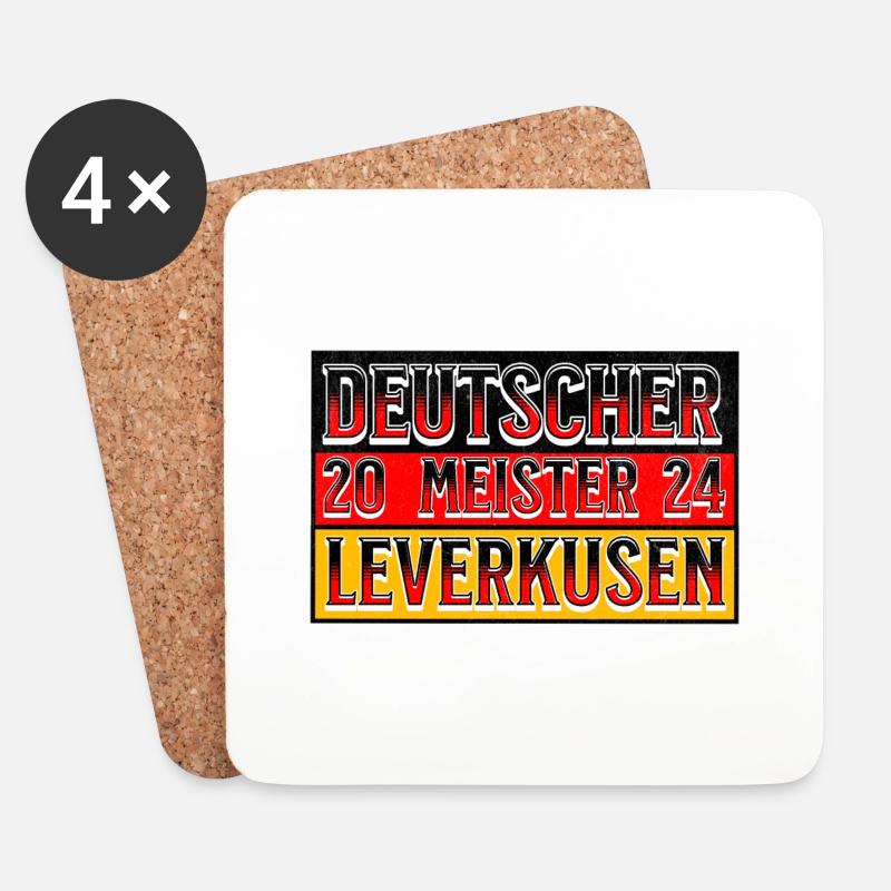 Deutscher Meister 2024 Leverkusen!!! @ Markus - Untersetzer (4er-Set) - Weiß