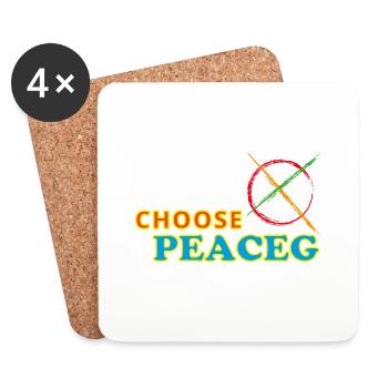 Choose peace - Wähle den Frieden - Coasters (set of 4) - white - Front