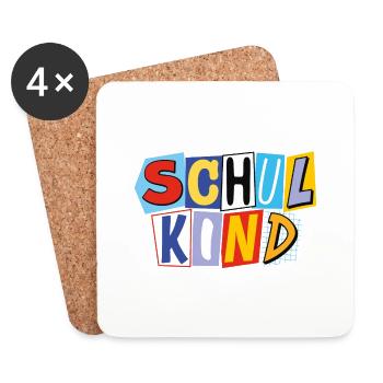 Schulkind 2026 Einschulung Schulanfang - Untersetzer (4er-Set) - Weiß - Vorne