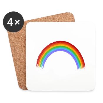 Gay Pride rainbow - Coasters (set of 4) - white - Front
