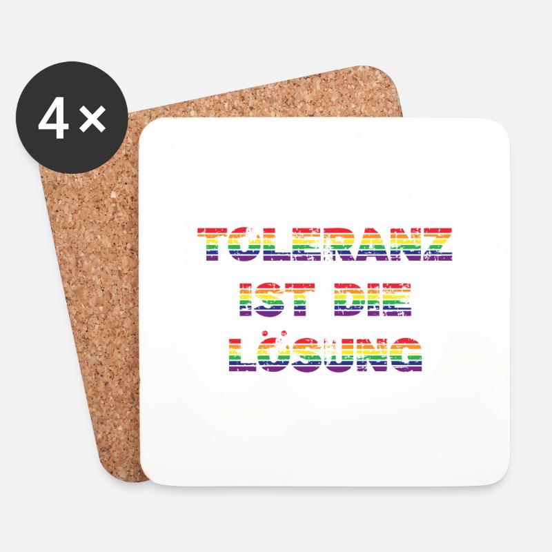 Toleranz - Untersetzer (4er-Set) - Weiß