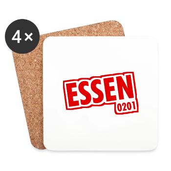 Essen - 0201 - Area Code - Slogan - Coasters (set of 4) - white - Front