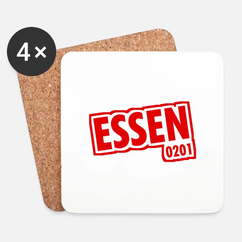 Essen - 0201 - Vorwahl - Slogan - Untersetzer (4er-Set) - Weiß