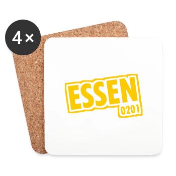 Essen - 0201 - Area Code - Slogan - Coasters (set of 4) - white - Front
