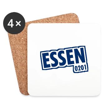 Essen - 0201 - Area Code - Slogan - Coasters (set of 4) - white - Front