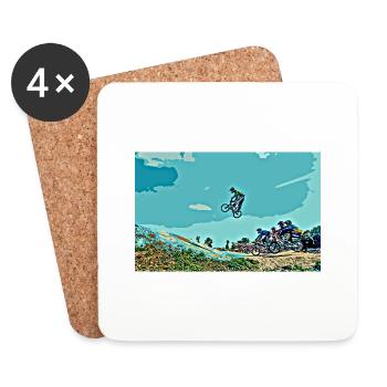 BMX Race Racing ATV Motocross - Coasters (set of 4) - white - Front
