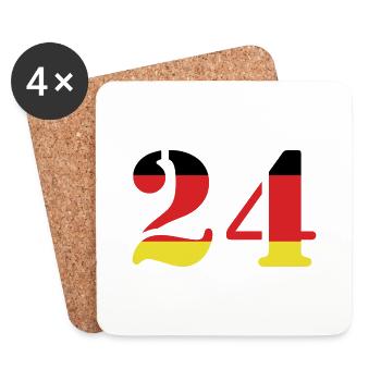 24 Number Jersey Germany - Coasters (set of 4) - white - Front