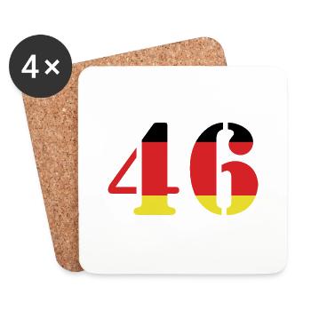 46 Numéro Jersey Allemagne - Dessous de verre (lot de 4) - blanc - Devant