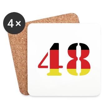 48 Numéro Jersey Allemagne - Dessous de verre (lot de 4) - blanc - Devant