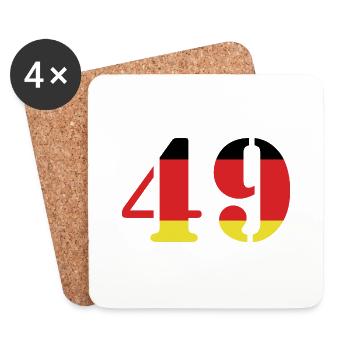 49 Numéro Jersey Allemagne - Dessous de verre (lot de 4) - blanc - Devant