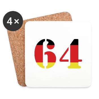 64 Numéro Jersey Allemagne - Dessous de verre (lot de 4) - blanc - Devant