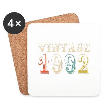 Vintage 1992 - 32nd birthday - 32 years old - Coasters (set of 4) - white - Front