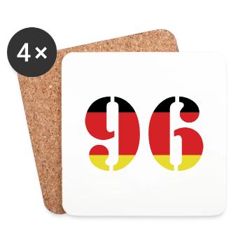 96 Numéro Jersey Allemagne - Dessous de verre (lot de 4) - blanc - Devant