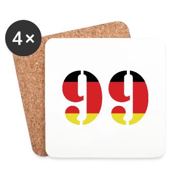 99 Numéro Jersey Allemagne - Dessous de verre (lot de 4) - blanc - Devant