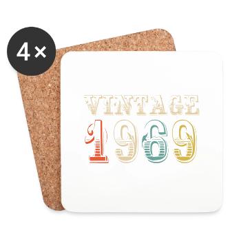 Jahrgang 1969 - 55. Geburtstag - 55 Jahre alt - Untersetzer (4er-Set) - Weiß - Vorne
