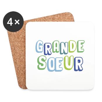 grande sœur, naissance, grossesse - Dessous de verre (lot de 4) - blanc - Devant
