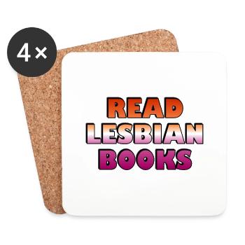 Lesen Sie lesbische Bücher - Untersetzer (4er-Set) - Weiß - Vorne