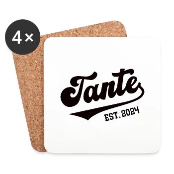Tante 2024 Ich Werde Patentante Tanten Baby Kommt - Untersetzer (4er-Set) - Weiß - Vorne