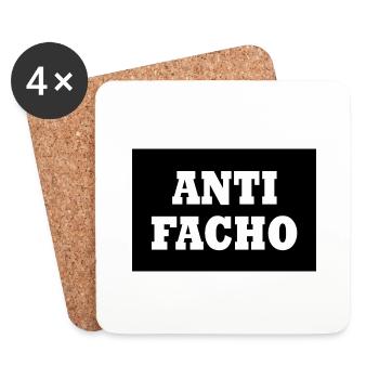 Anti facho - Dessous de verre (lot de 4) - blanc - Devant